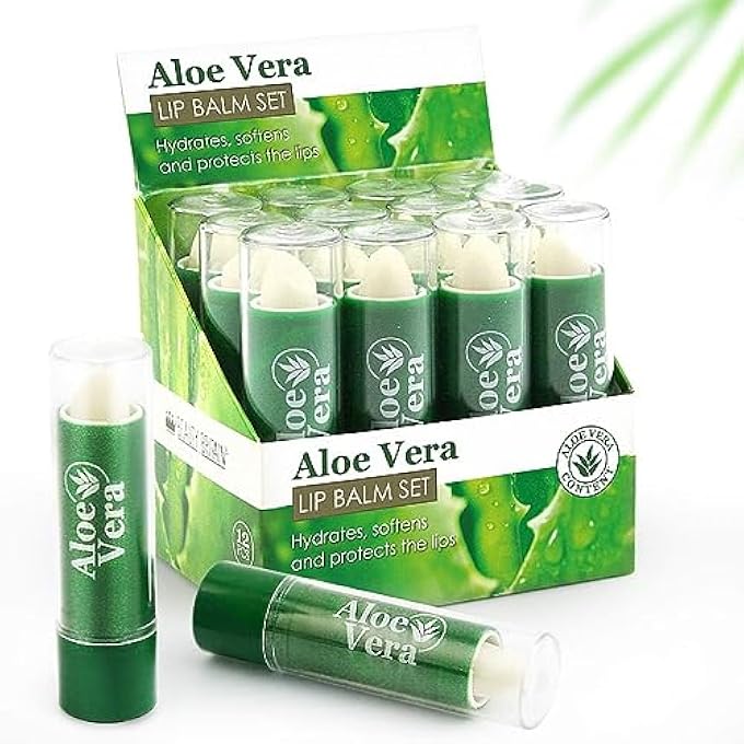 ALOE VERA 72 X LIP BALM ALOE VERA FULL SIZE 6 BOXES X 12 BALMS UNISEX LIP CARE WHOLESALE - Image 1